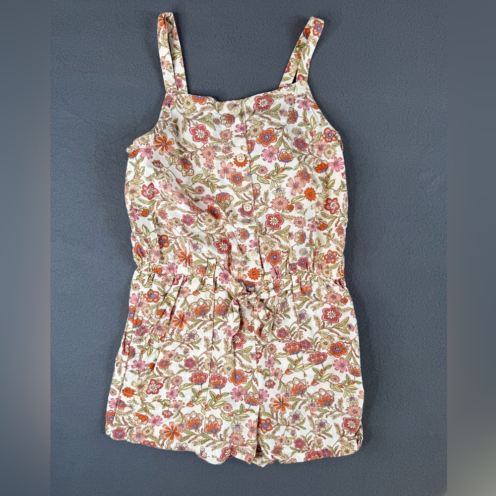 Old Navy Pink and Orange One Piece with Vintage Floral Print
